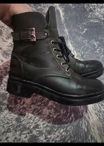 Siyah Deri Goth Stiletto Topuklu Botlar - Görsel 2