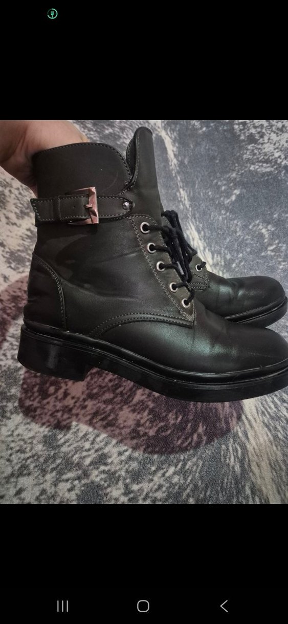 Siyah Deri Goth Stiletto Topuklu Botlar - Görsel 2