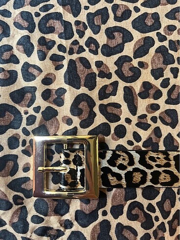 Leopar Altın Toka Unisex Kemer