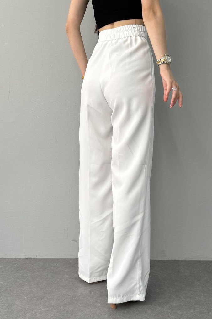 Beyaz Kadın Kumaş Pantolon - Görsel 2