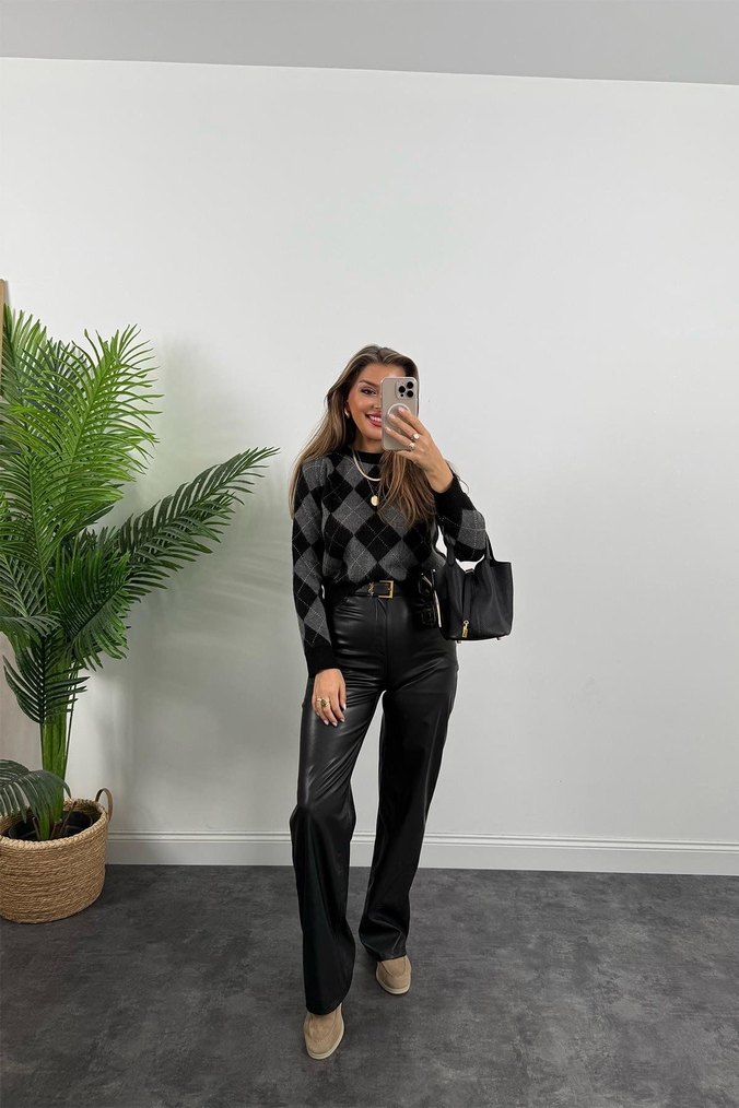 Gri sakallı crop kazak  - Görsel 4