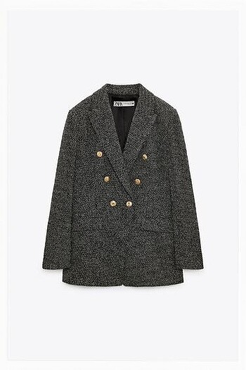 xl Beden Zara Gri Dokulu Blazer Takım