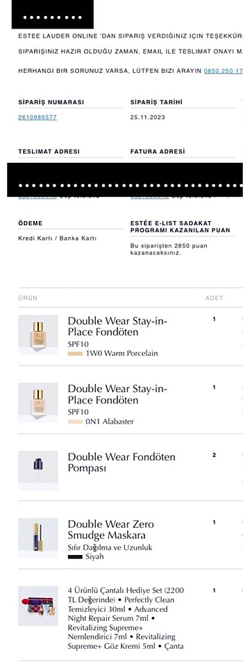 Beden Renk Estee LauderDouble Wear 0N1 Fondöten