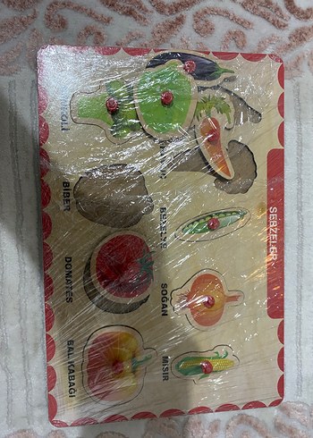 Renkli Sebzeler Eğitici Ahşap Puzzle - Görsel 2