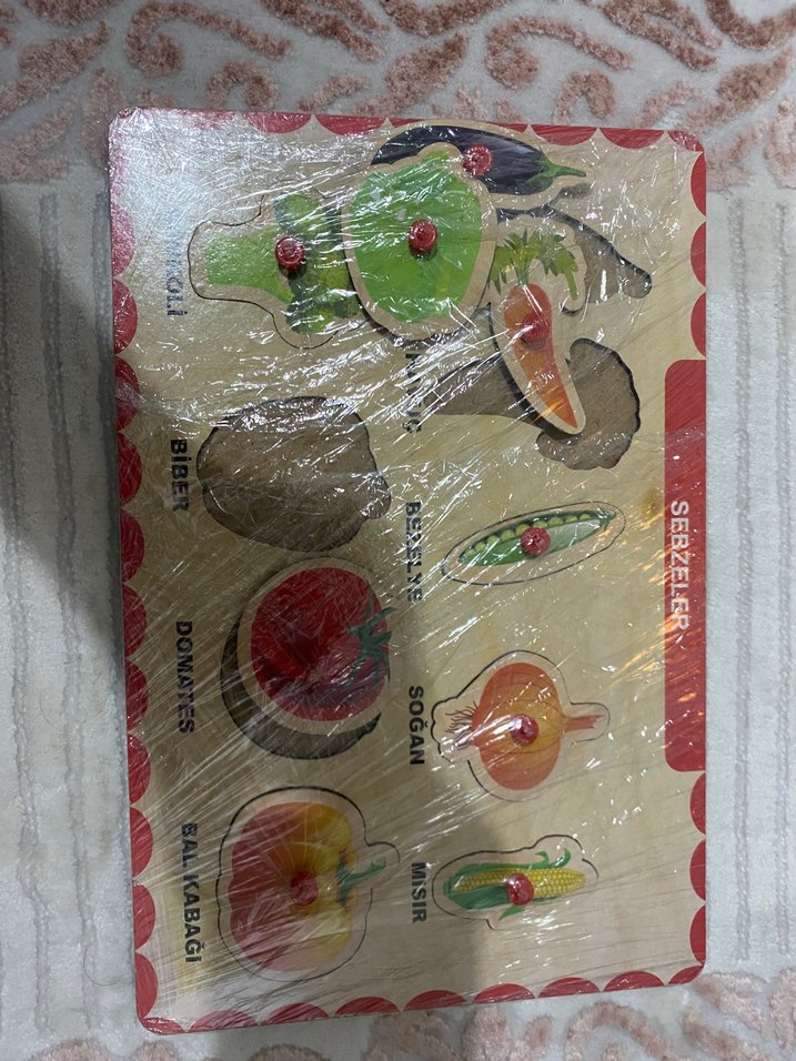 Renkli Sebzeler Eğitici Ahşap Puzzle - Görsel 2