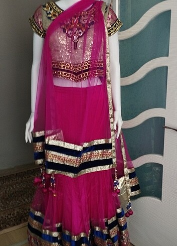 36 Beden pembe Renk Hint kıyafeti