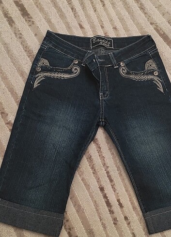vintage jean şort/kapri