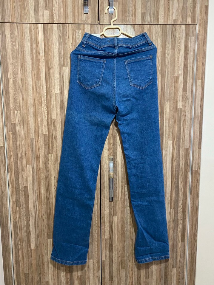 Kadın Mavi Denim Midi Boy Regular Fit Jean - Görsel 4