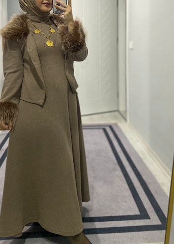 Kürklü İki Parça Elbise - Görsel 2