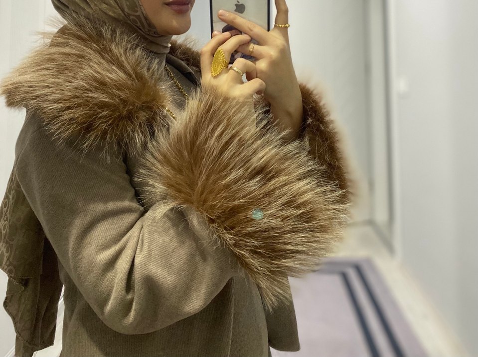 Kürklü İki Parça Elbise - Görsel 3