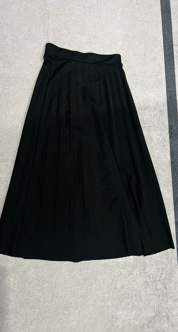 Kadın Siyah Pilili Uzun Etek - Görsel 2