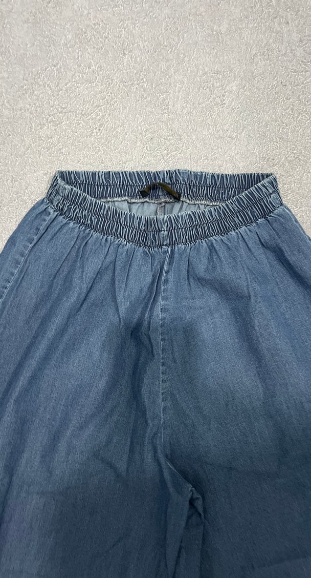 Kadın Geniş Kesim Midi Denim Pantolon - Görsel 2