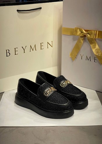 Altın Tokalı Yılan Desenli Platform Topuklu Kadın Loafer