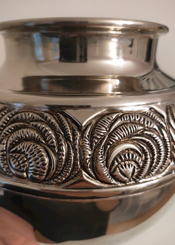 Sntika Gümüş çiçek Desenli Vazo - Görsel 4