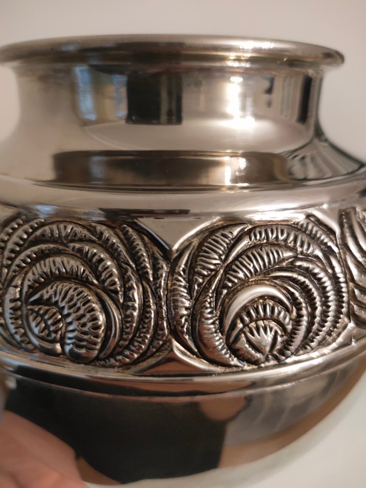 Sntika Gümüş çiçek Desenli Vazo - Görsel 4