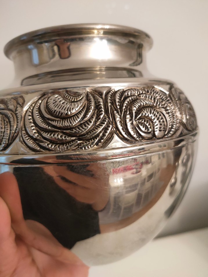 Sntika Gümüş çiçek Desenli Vazo - Görsel 5