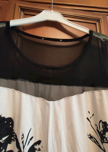 göğüs kısmı tüllü penye tunik - Görsel 3