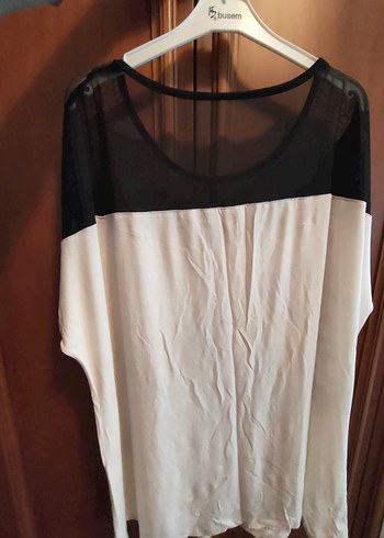 göğüs kısmı tüllü penye tunik - Görsel 4