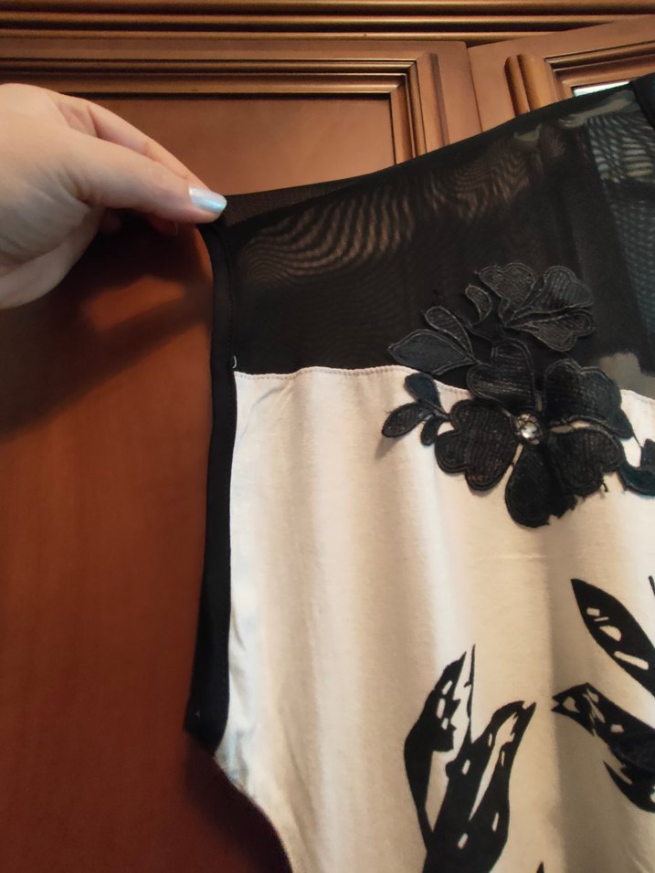 göğüs kısmı tüllü penye tunik - Görsel 5