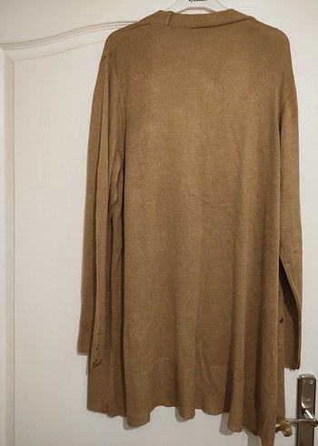 Düğmeli Bej Kadın Hırka - Görsel 2