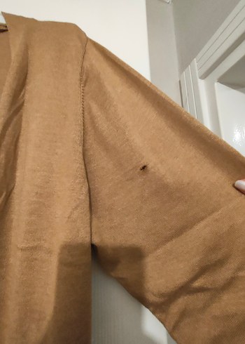 Düğmeli Bej Kadın Hırka - Görsel 4