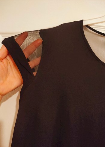 Siyah Salaş Kısa Kollu Bluz - Görsel 5