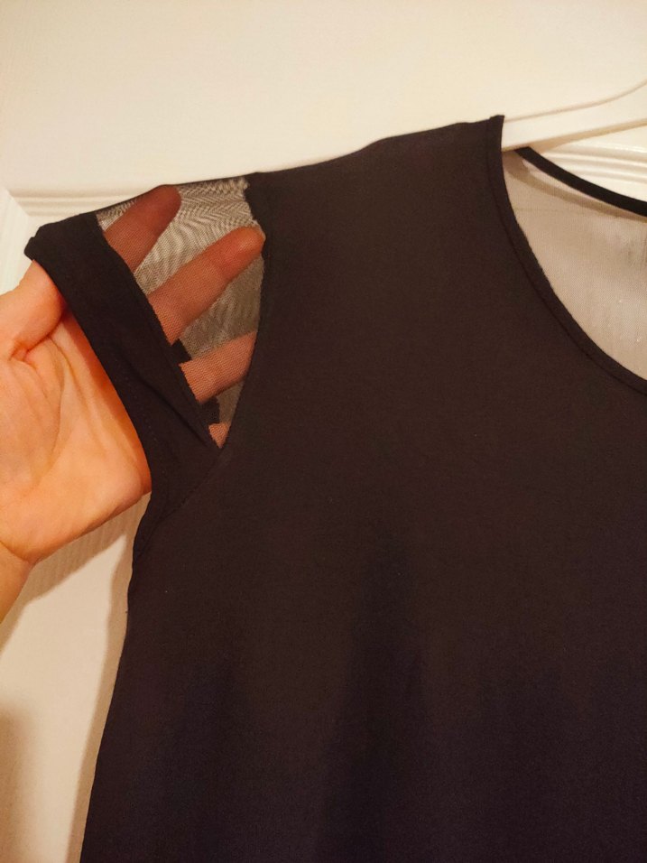 Siyah Salaş Kısa Kollu  Bluz - Görsel 5