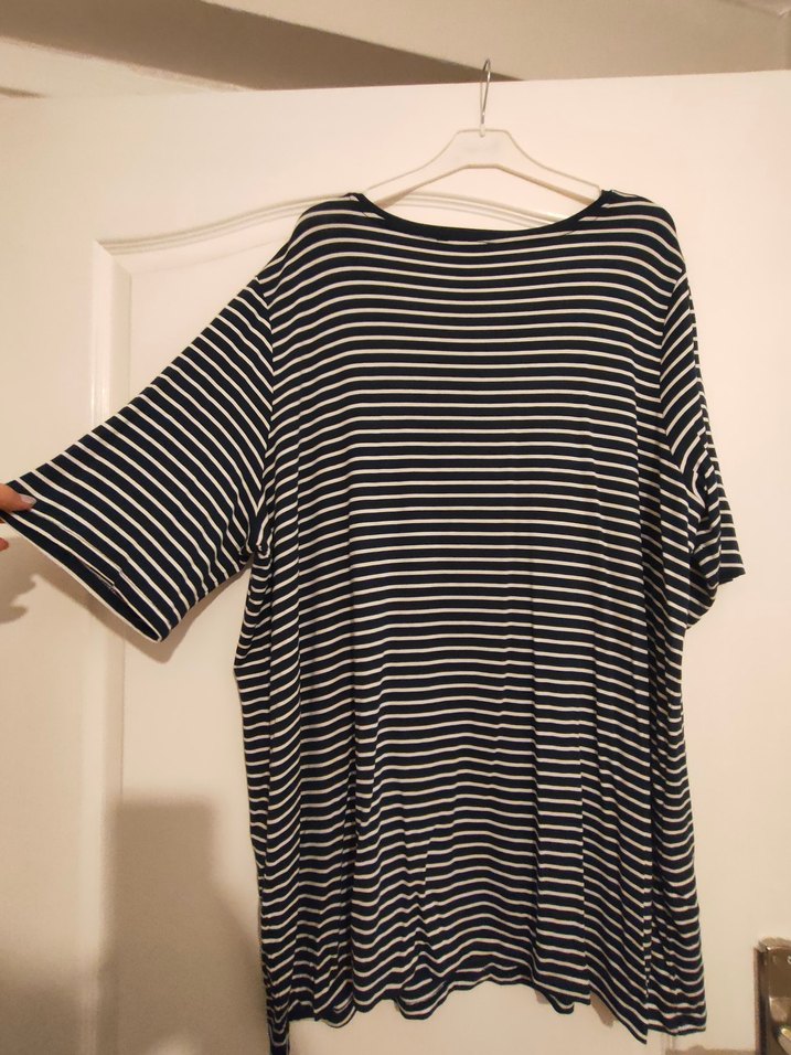 Çizgili, kısa kollu  tişört - Görsel 4