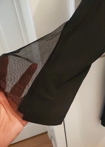 Siyah Uzun taşlı Kadın hırka - Görsel 6