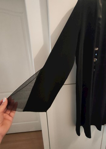 Siyah Uzun taşlı Kadın hırka - Görsel 5