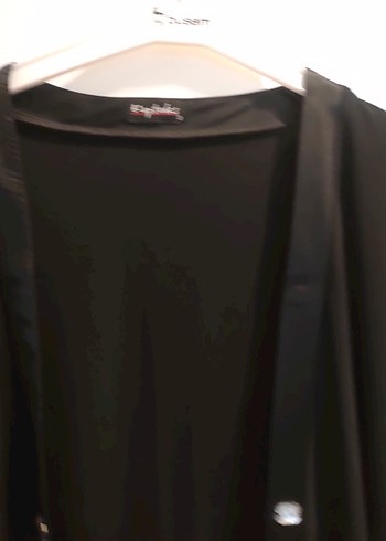 Siyah Uzun taşlı Kadın hırka - Görsel 7