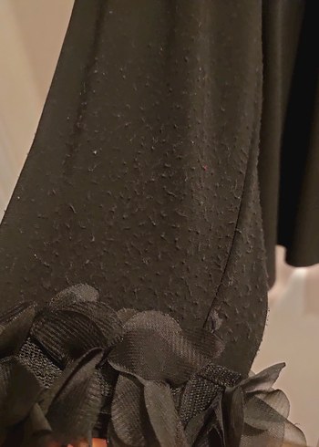 Siyah Uzun Kollu yaka ve kollar çiçek tüllü hırka - Görsel 5