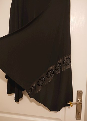 Siyah asimetrik deri detaylı Ceketi - Görsel 6