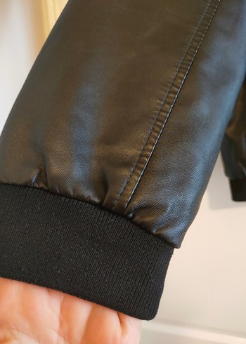 çocuk Erkek Deri Fermuarlı Ceket - Görsel 5