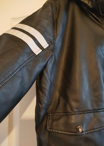 çocuk Erkek Deri Fermuarlı Ceket - Görsel 4