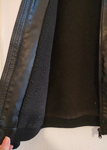 çocuk Erkek Deri Fermuarlı Ceket - Görsel 6