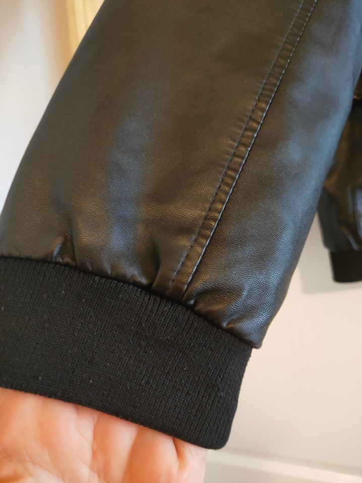 çocuk Erkek Deri Fermuarlı Ceket - Görsel 5