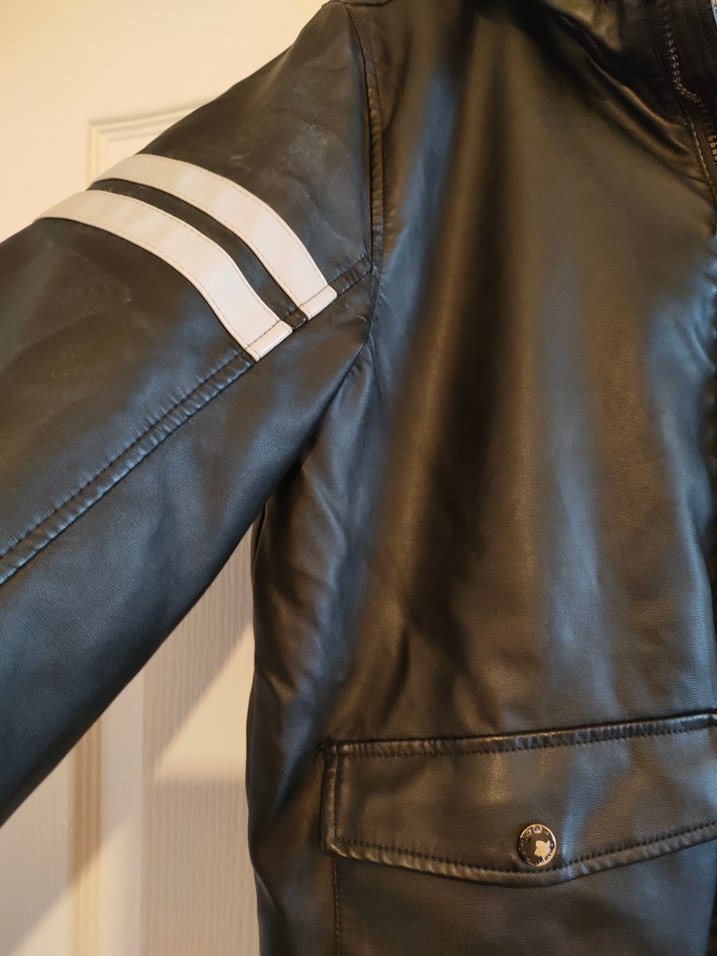 çocuk Erkek Deri Fermuarlı Ceket - Görsel 4