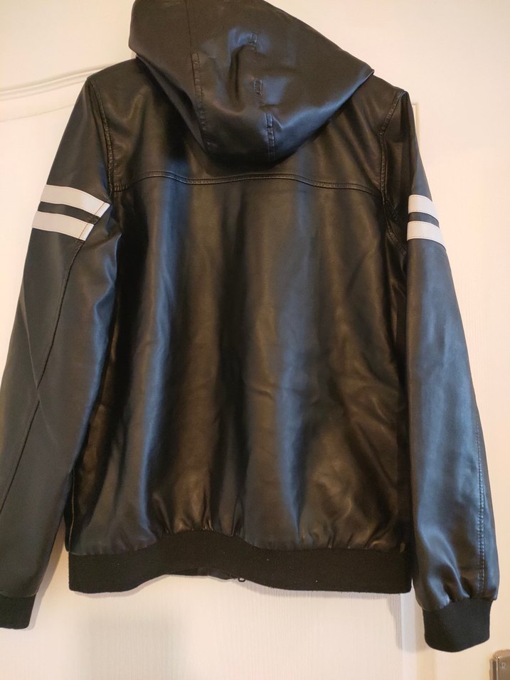 çocuk Erkek Deri Fermuarlı Ceket - Görsel 3