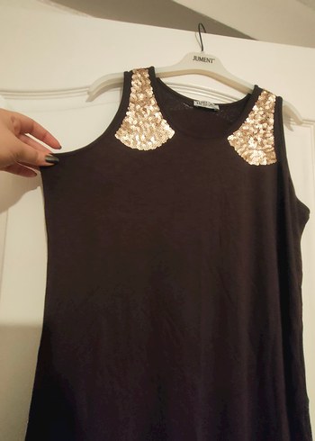 Kahverengi Pullu askılı bluz - Görsel 2