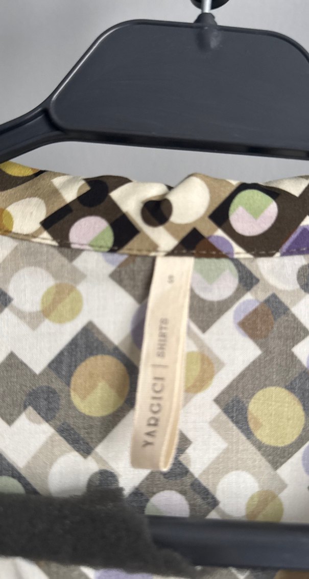 Kadın Çok Renkli Retro Desenli Gömlek - Görsel 2