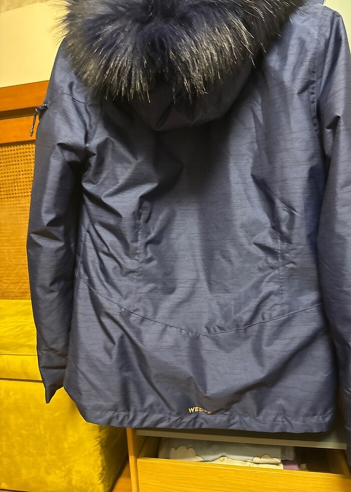 Lacivert Kurklu Kadin Kar montu - Görsel 3