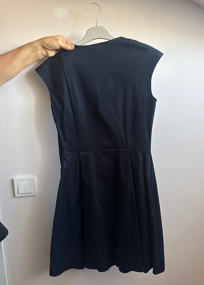 Lacivert keten  elbise S - Görsel 2