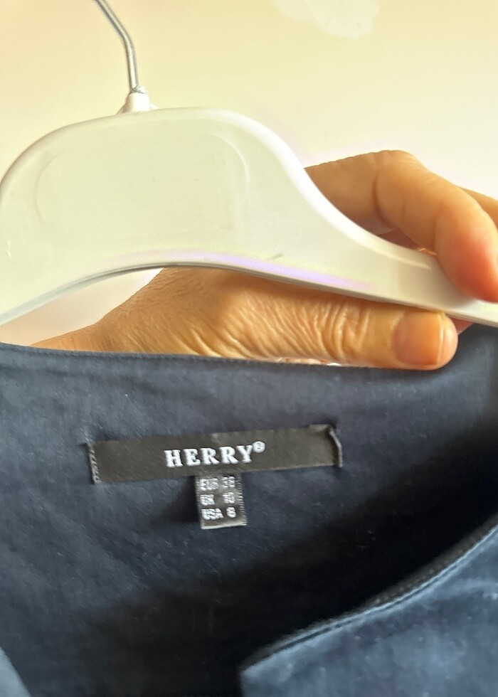 Lacivert keten  elbise S - Görsel 3