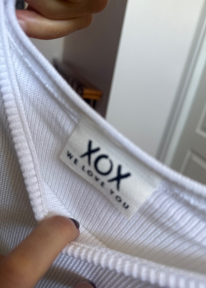 Beyaz bluz düşük kol, bol görünüm - Görsel 3