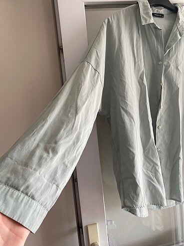 40 Beden yeşil Renk Yazlık gömlek uzun gömlek