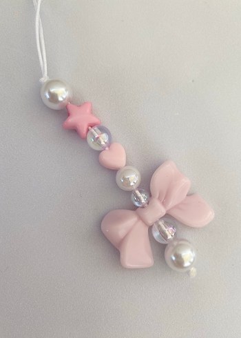 Pastel Renkli Boncuklu Fiyonk telefon charmı - Görsel 6