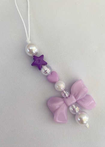 Pastel Renkli Boncuklu Fiyonk telefon charmı - Görsel 7