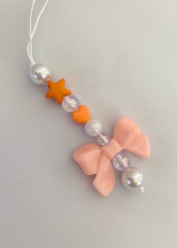 Pastel Renkli Boncuklu Fiyonk telefon charmı - Görsel 8