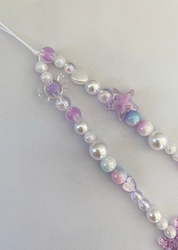 Mor Boncuklu telefon charmı kalpli telefon charm - Görsel 2